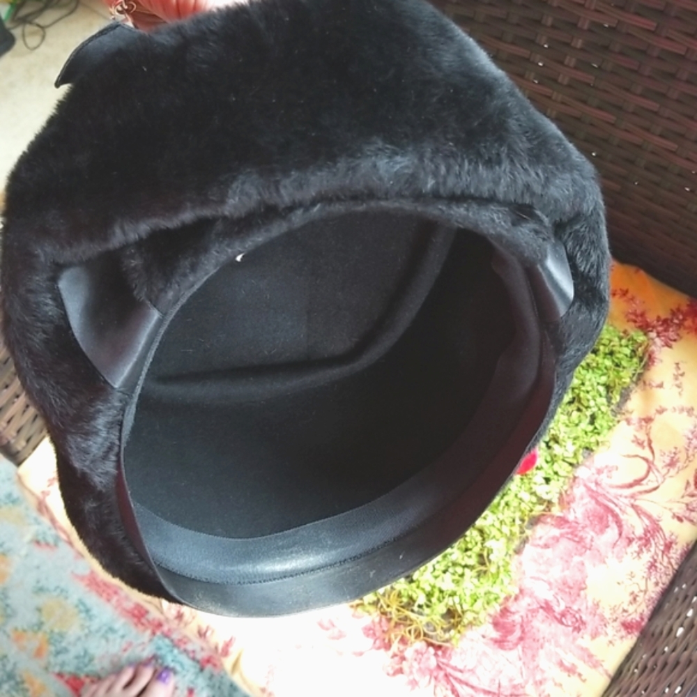 60's MISS DIOR Christian Black Fur Angora Adorable Pillbox Union Elegant Hat EVC - Picture 16 of 16